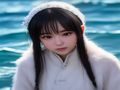 日本成人影像行业自然系演员风格研究，清新风格女演员在摄影棚内的专业拍摄场景，暖色调柔和光线